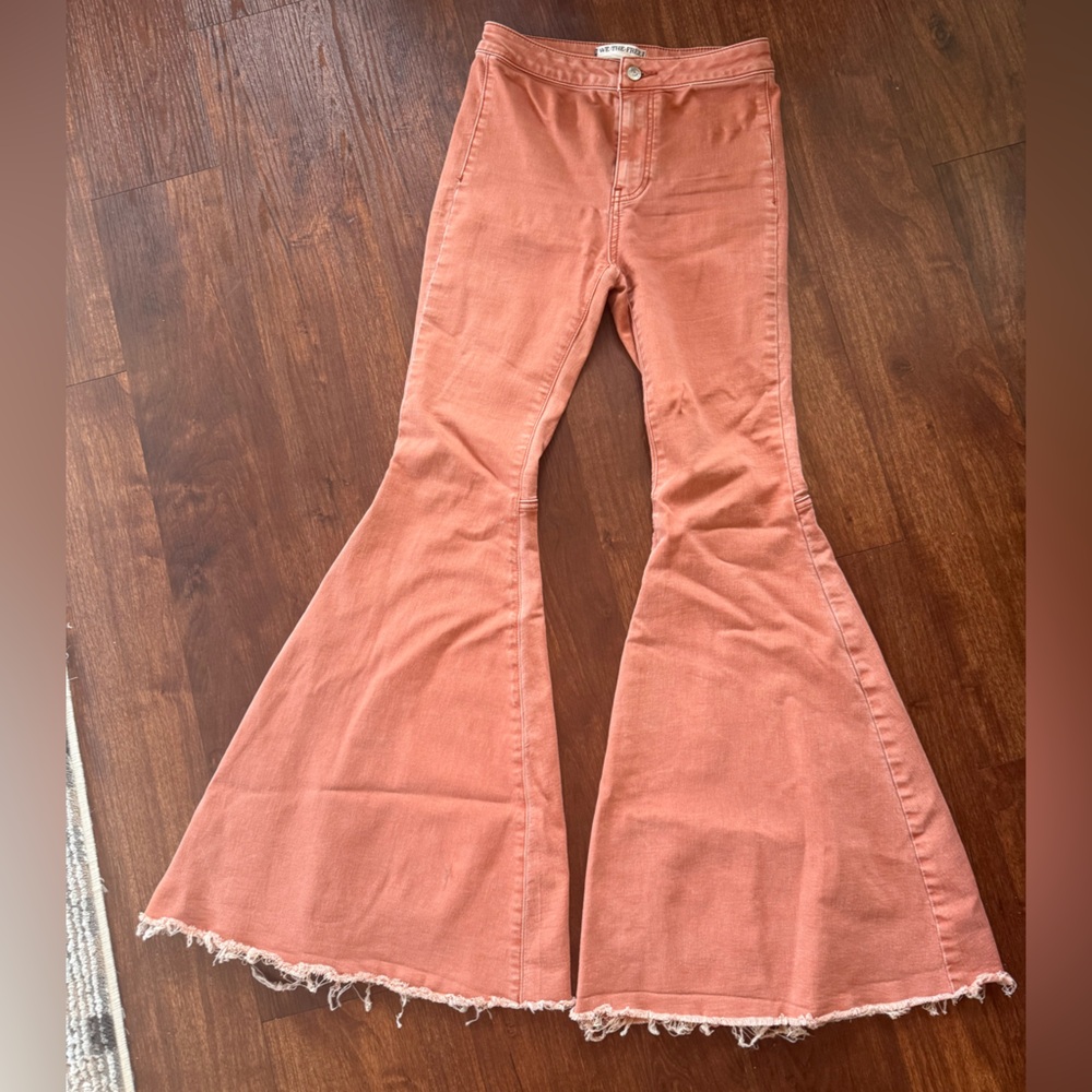 Free People Women's Flared Jeans in Rust